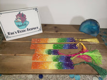 Load image into Gallery viewer, Resin Pride Glitter Tasseled Bookmarks