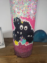 Load image into Gallery viewer, 22oz Glow in the Dark Soot Sprite Family Glitter Resin Tumbler