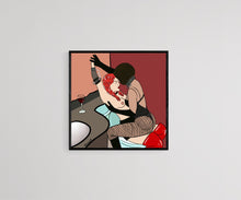 Load image into Gallery viewer, Lesbian Sexy BDSM Art Print, Erotic Art, Queer Art, Bondage Art, Feminist Art, Gift for Girlfriend, Erotic Bedroom Home Decor Wall