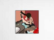 Load image into Gallery viewer, Lesbian Sexy BDSM Art Print, Erotic Art, Queer Art, Bondage Art, Feminist Art, Gift for Girlfriend, Erotic Bedroom Home Decor Wall