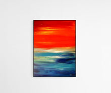 Load image into Gallery viewer, Calming Abstract Painting, Hand Painted Art, Expressionistic Living Room Wall Art, Orange skies Painting, Hand Painted by Rina Kaavchinski