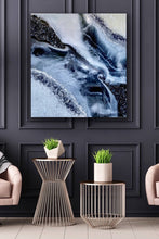 Load image into Gallery viewer, Wall art Resin Geode with Crystals - 24" x 24" "DARKEST"