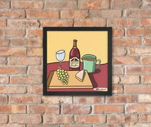 Load image into Gallery viewer, Wine and Cheese -  Art Print Giclée