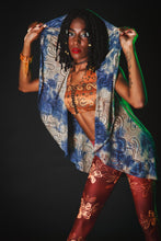 Load image into Gallery viewer, Rhapsody Ruffle Vest in Blue and Beige Lace