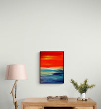 Load image into Gallery viewer, Calming Abstract Painting, Hand Painted Art, Expressionistic Living Room Wall Art, Orange skies Painting, Hand Painted by Rina Kaavchinski