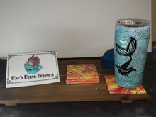 Load image into Gallery viewer, Orange Flame - Acrylic Flow Ceramic Tile Coaster