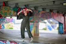 Load image into Gallery viewer, Bingo Bango Sequin Romper-Glitter Pinstripe