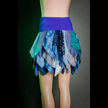 Load image into Gallery viewer, Perky Pixie Skirt in Blue Pattern Work