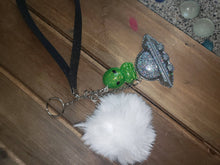 Load image into Gallery viewer, Out Of This World Alien Invasion Pompom Resin Keychain Or Purse Charm