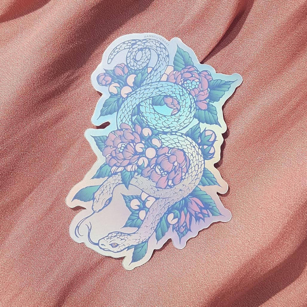 TWO-HEADED SNAKE STICKER (MATTE HOLOGRAPHIC)