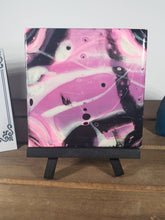 Load image into Gallery viewer, Pink and Black Acrylic Flow Tile Drink Coasters