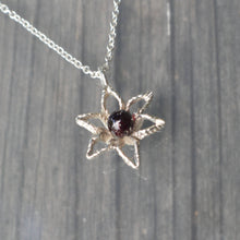 Load image into Gallery viewer, Garnet Flower Pendant