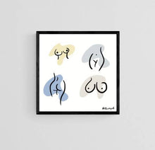 Load image into Gallery viewer, Boobs, Butt, Line Art, Nude Funny Boobies, Boobs Print, Feminist Art, Feminist illustration, Line Art Print, Body Sketch, Nude Curvy Woman Print