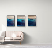 Load image into Gallery viewer, Large Seascape Triptych, Set of 3 Original Modern Paintings, Ocean Painting Abstract, Ready to Hang, Living Room Art, Hand Painted Art