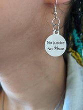 Load image into Gallery viewer, BLM - No Justice drop earrings