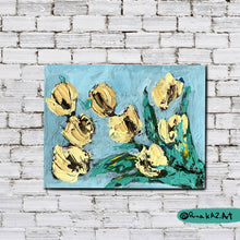 Load image into Gallery viewer, "Turquoise Blossom"-  - Original Acrylic Floral Painting