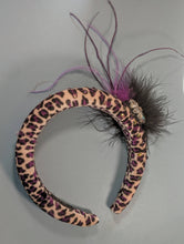 Load image into Gallery viewer, Power Headband - Purple Leopard + feathers