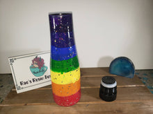 Load image into Gallery viewer, Hand Painted Rainbow Pride 25 oz pushtop stainless steel water bottle