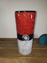 Load image into Gallery viewer, Hand Painted 25oz Pokeball Resin Glitter Tumbler