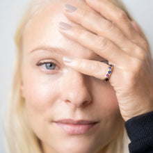 Load image into Gallery viewer, Recycled Rainbow Sapphire Kimberlite Ring in Yellow Gold