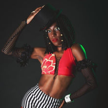 Load image into Gallery viewer, Need a Lift? Halter Crop Top Flirt with Me Floral - Red