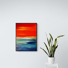 Load image into Gallery viewer, Calming Abstract Painting, Hand Painted Art, Expressionistic Living Room Wall Art, Orange skies Painting, Hand Painted by Rina Kaavchinski
