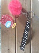 Load image into Gallery viewer, Resin Red Halo Among Us Crew Mate Pom Pom Keychain or Bag Charm