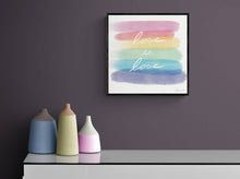 Load image into Gallery viewer, Love is Love Art Print, Pride Painting, LGBTQ, Pride, Gay Flag, Gay Pride, Gay, Queer, Gay Art, Rainbow, Queer art, gay gift, Christmas gift