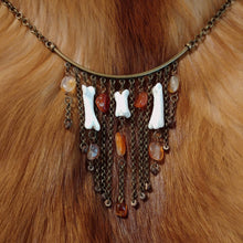 Load image into Gallery viewer, Coyote Foot Bone and Red Agate Necklace - *REAL BONE*