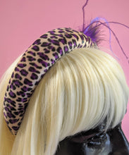 Load image into Gallery viewer, Power Headband - Purple Leopard + feathers