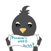 Load image into Gallery viewer, Penguins Need Hugs Vinyl Die Cut Sticker Flake
