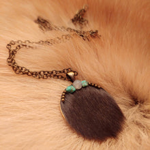 Load image into Gallery viewer, Rat Fur, Labradorite, and Turquoise Necklace - *REAL FUR*
