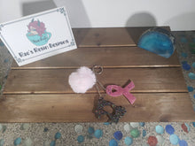 Load image into Gallery viewer, Sending Love and Support Breast Cancer Awareness Pom Pom Resin Keychain