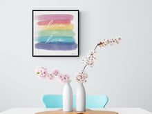 Load image into Gallery viewer, Love is Love Art Print, Pride Painting, LGBTQ, Pride, Gay Flag, Gay Pride, Gay, Queer, Gay Art, Rainbow, Queer art, gay gift, Christmas gift
