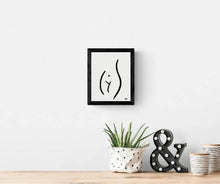 Load image into Gallery viewer, Body Positive Line Art, Curvy Front Nude Art, Female Figure Art Print, Minimalist Wall Art, Boob Art Print, Curvy Art Poster, Line Drawing