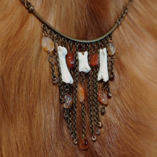 Load image into Gallery viewer, Coyote Foot Bone and Red Agate Necklace - *REAL BONE*