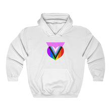Load image into Gallery viewer, Pink Progress Pride Heart Hoodie