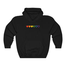 Load image into Gallery viewer, Pixelated Pride Hearts Hoodie