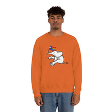 Load image into Gallery viewer, White Elephant Holiday Pride Flag Crewneck Sweatshirt