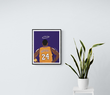 Load image into Gallery viewer, Kobe Bryant Art Print, Nba Poster, Kobe Bryant Poster, Kobe Bryant Tribute, Kobe Bryant Illustration, Black Mamba Art Print, Black Mamba