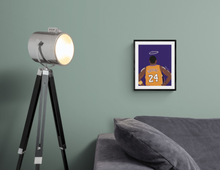 Load image into Gallery viewer, Kobe Bryant Art Print, Nba Poster, Kobe Bryant Poster, Kobe Bryant Tribute, Kobe Bryant Illustration, Black Mamba Art Print, Black Mamba