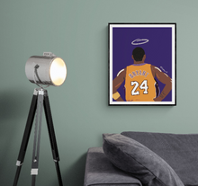 Load image into Gallery viewer, Kobe Bryant Art Print, Nba Poster, Kobe Bryant Poster, Kobe Bryant Tribute, Kobe Bryant Illustration, Black Mamba Art Print, Black Mamba