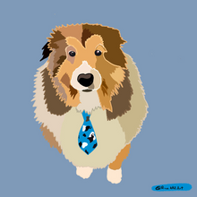 Load image into Gallery viewer, Cartoon Pet Portrait illustration (Cat, Dog, Puppy, Kitty) Anniversary Gift ( Digital Only, print or stretched Canvas)