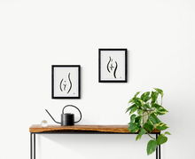Load image into Gallery viewer, Body Positive Line Art, Set of Two Prints, Female Figure Art Print, Minimalist Wall Art, Boob Art Print, Curvy Art Poster, Line Drawing
