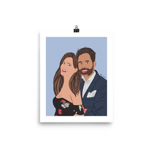 Load image into Gallery viewer, Custom Colour Cartoon Digital Couples Portrait ( with option of printing on paper or canvas)