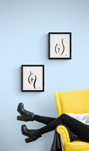 Load image into Gallery viewer, Body Positive Line Art, Set of Two Prints, Female Figure Art Print, Minimalist Wall Art, Boob Art Print, Curvy Art Poster, Line Drawing