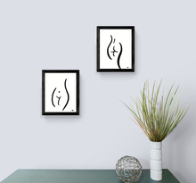 Load image into Gallery viewer, Body Positive Line Art, Set of Two Prints, Female Figure Art Print, Minimalist Wall Art, Boob Art Print, Curvy Art Poster, Line Drawing