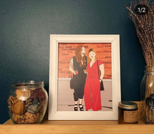 Load image into Gallery viewer, Custom Colour Cartoon Digital Couples Portrait ( with option of printing on paper or canvas)