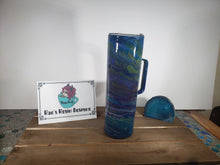 Load image into Gallery viewer, Green and Purple Galaxy Themed Handled 30oz Acrylic Tumbler