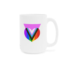 Load image into Gallery viewer, Pink Progress Pride Heart Ceramic Mug 15oz